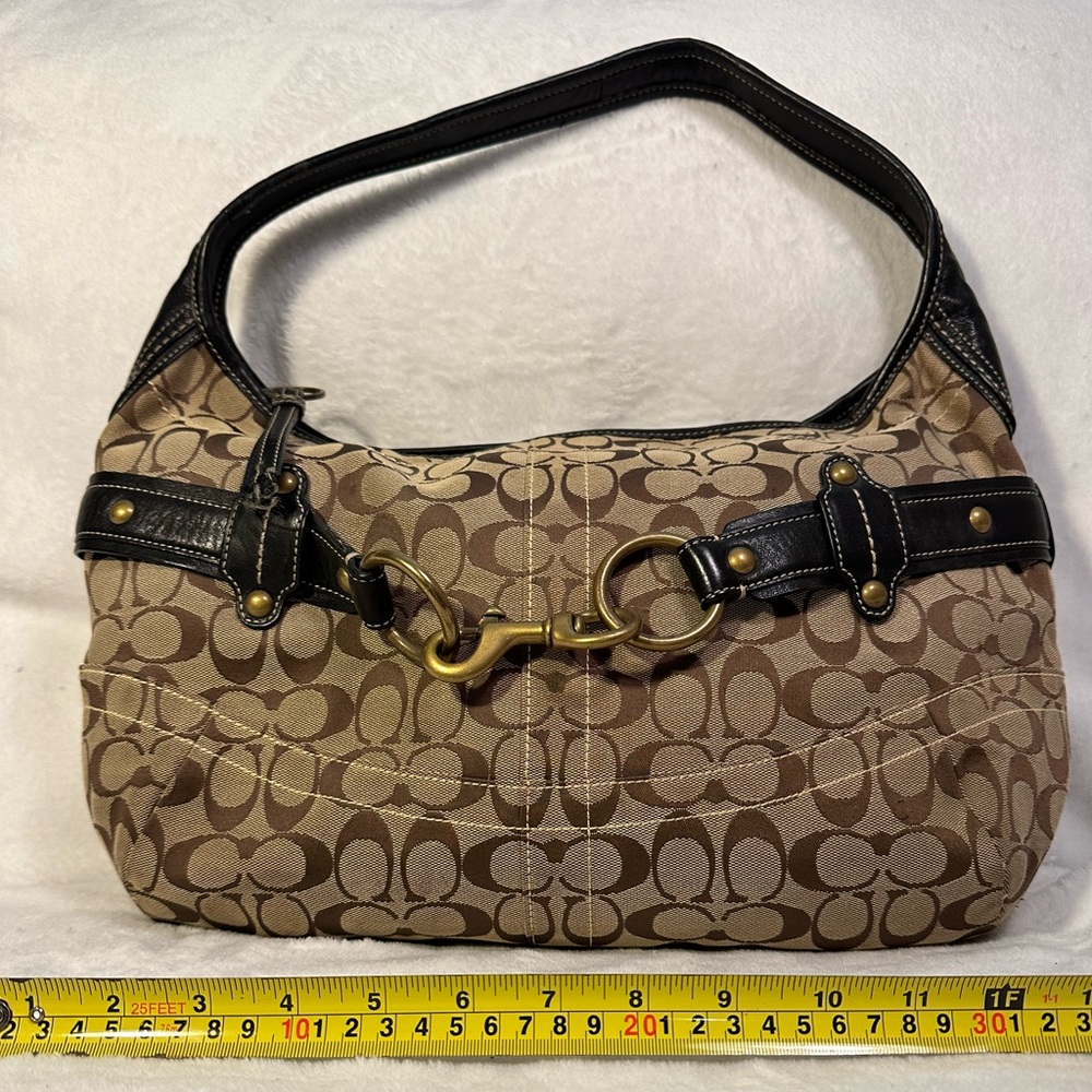Coach brown large signature hobo bag